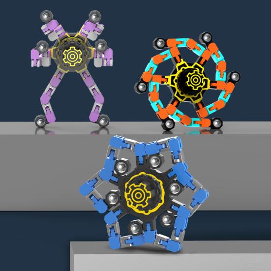 Deformation Fidget Spinner Portable Stress Relief Fingertip Mechanical Gyro Toy Kids Teens Adults Decompression Luminous Spinning Top Toy