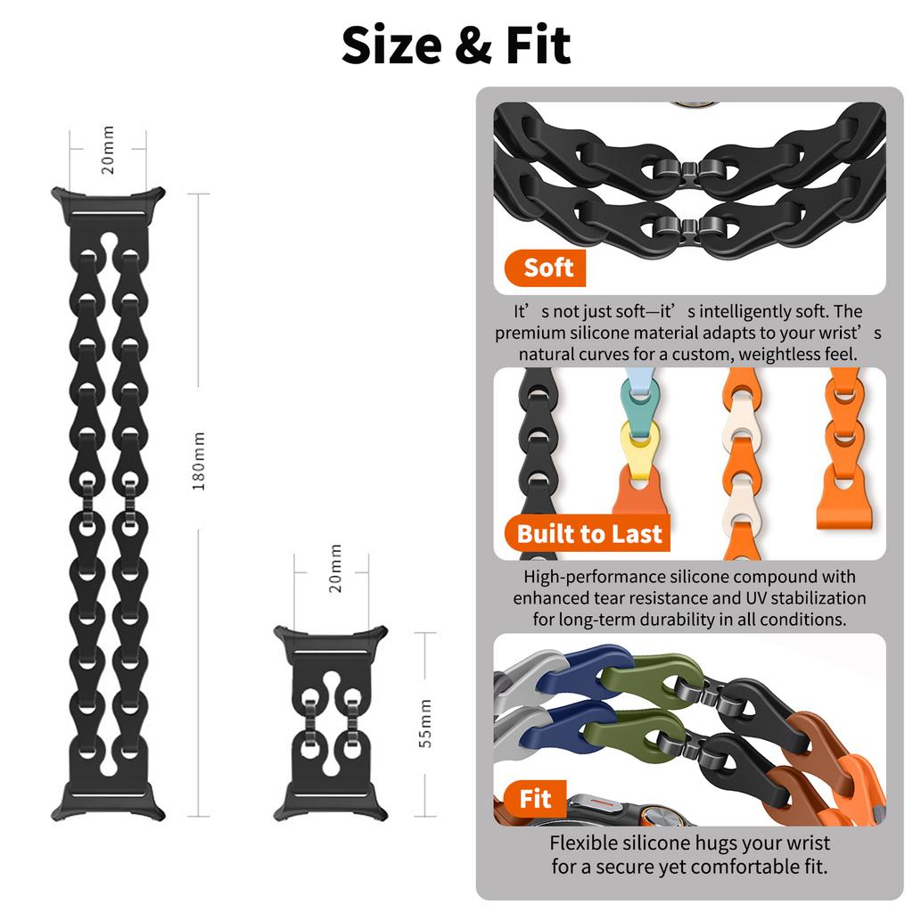 Elegante Cinturino a Maglie Morbido Silicone Sportivo Traspirante per Samsung Galaxy Watch Ultra 47mm 2025 Elegante Cinturino