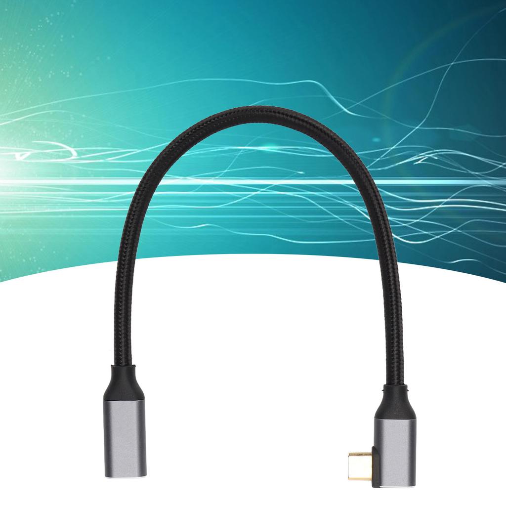 4K 100W PD 5A Right Angle Bend 90 Degree Gen 2 USB3.1 Type C Male To Female Extension Cord