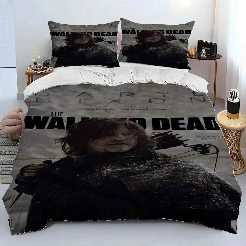 Horror TV The Walking Dead Lincoln Comforter Bedding Set,Duvet Cover Bed Set Quilt Cover Pillowcase,King Queen Size Bedding Set