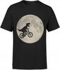Herren T-Shirt mit Aufdruck Lustig Dinosaurier Mond Fahrrad T-Rex Dino S