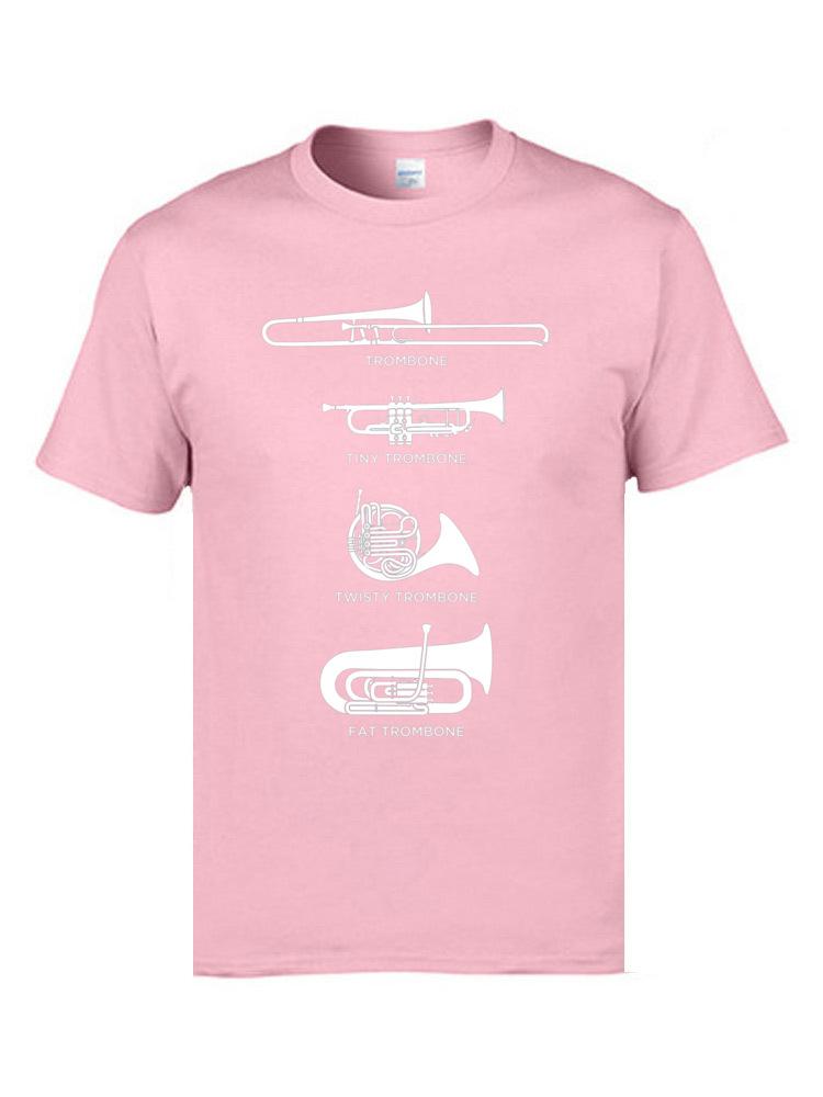 Symphony Music T Shirts Different Types Of Trombone Printed On T-Shirt New Arrival Park Tshirts Family Tee Shirt Father T Shirt