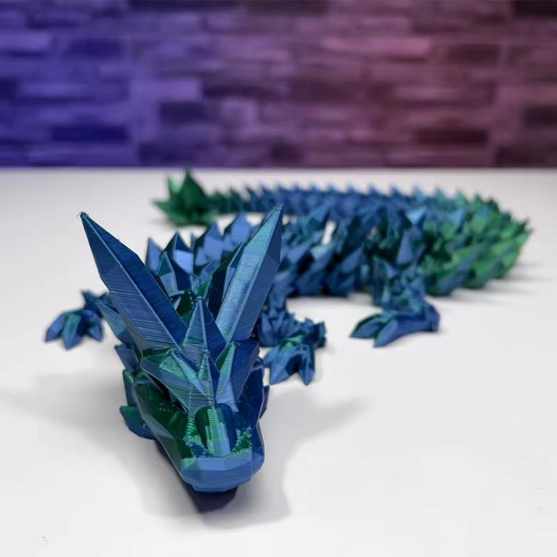 3D Printed Dragon Rotatable Articulated Dragon Crafts Statue Creative Kid Interaction Toys Dragon Ornaments Sculpture