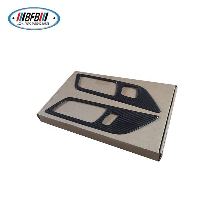 LHD Real Dry Carbon Interior Trim Inside Electrically Version Door Handle Cover Panel Memory Seat Version for Mustang 15-17
