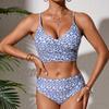 Damen Dreiteiliger Bikini mit Schlitz Strand Badeanzug