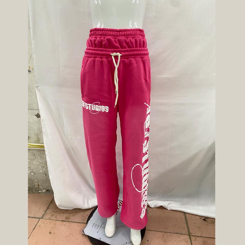 European and American Autumn and Winter Hip-hop Street Y2K Elastic Tied Rope Printed Casual Long Sweatpants