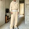 Men's Winter Hoodie Zip Up and Sweatpants Set Casual Tracksuit
