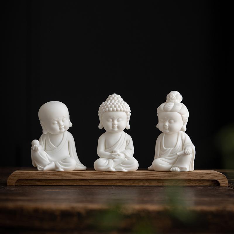 Zen Style Great Sun Tathagata Buddha Ornament Home Ceramic Buddha Statue Car Buddha Tea Pet Decoration Gift