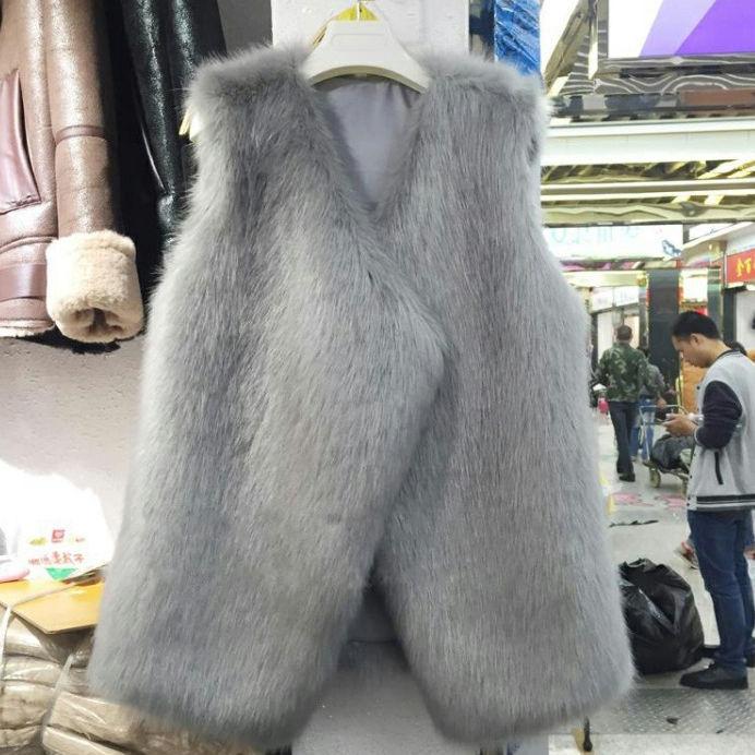 Imitation mink hair, imitation fur vest, women's autumn and winter medium and long models, new slim-fitting and thin fur vest jacket