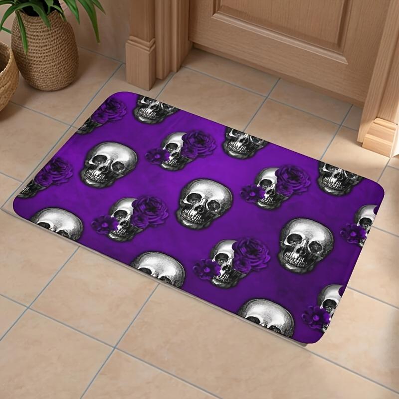 1PC Halloween skull Kitchen Rug Non-Slip Door Mat Pop design Bathroom Rug Bath Mat Carpet for Home Sink Laundry Decor