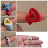 Korean Style Enamel Heart Ring Chunky Jewelry Geometric Ring Dripping Oil Finger Buckle  Decoration