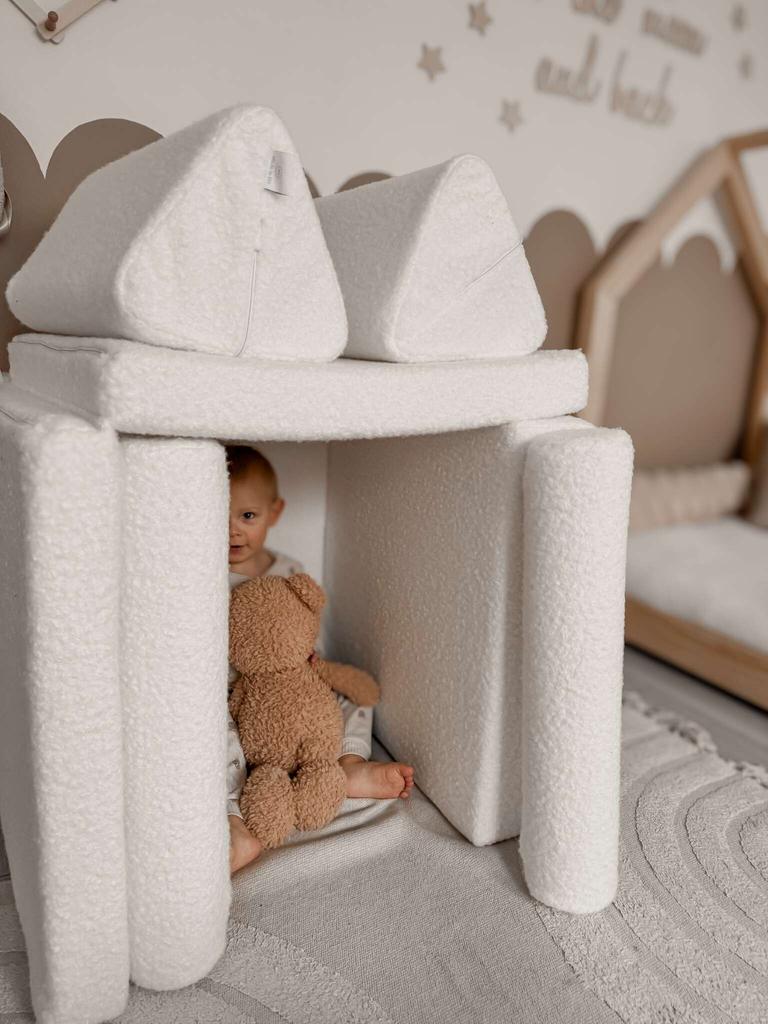 Montessori Komfort Bouclé Mini Spielsofa Weiß