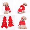 Luxurious Christmas Pet Dog Dress Warm Dog Hoodie Sweaters Coat With Red Skirt And Hat