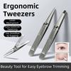 1/2Pcs V/Wide Mouth Lever-Action Eyebrow Tweezers Slanted Eye Brow Clips  Facial Hair Removal