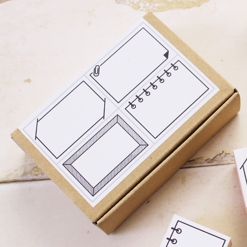 Cute and Stylish Wooden Rubber Stamp Set with Sticky and A Fun Stationery Gift for Made In Japan Frame, Notebook, Notes, Clips, More. Cards. (#17)