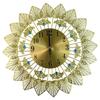 Elegant Artistic Metal Leaf Large Wall Clock With Quiet Mechanism and Dials Arabic Numerals For Living Space Decors