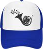French Horn Music Notes Trucker Hat Adjustable Mesh Back Sun Protection Outdoor Cap