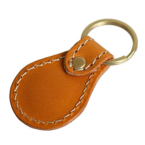 Porco Rosso Leather Keychain, Car/Motorcycle Key Ring, Small Carabiner, Compact, Teardrop Shape, Genuine Tochigi Leather, Made in Japan, Men's/Women's
