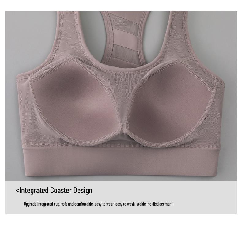 Women's Shockproof Sports Bra: High-Intensity Support & Stylish Back for Running & Yoga Fitness