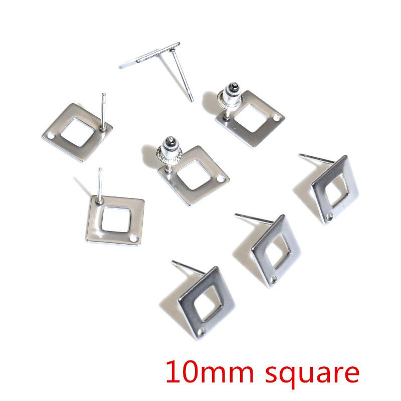 20pcs 316L Stainless Steel Geometric Earring Stud Earring Posts Connector Fashion Styles DIY Jewelry Making Findings Accessories