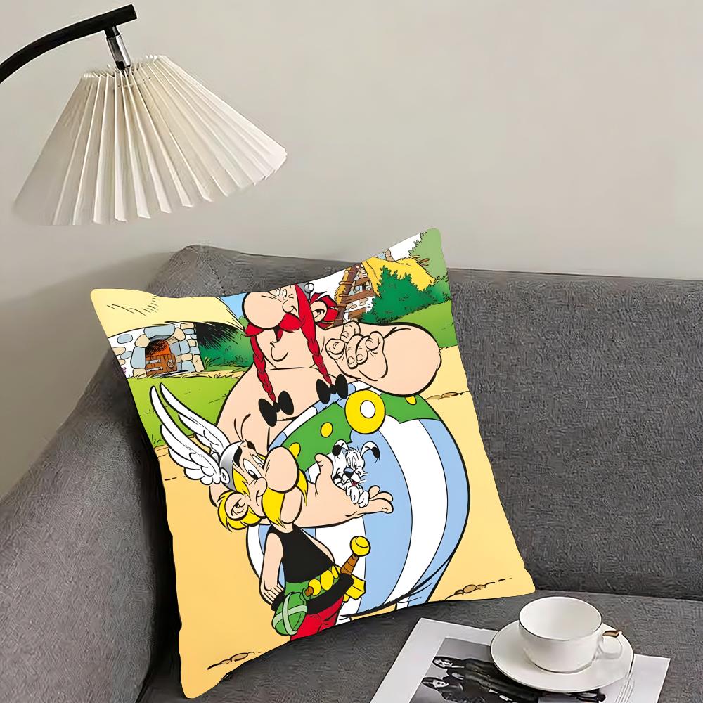 Funda de Cojín de Dibujos Animados de Astérix y Obélix Funda de Almohada Tela Ultra Suave Amigable con la Piel Comodidad como una Nube Cremallera Oculta