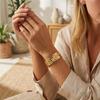 Minimalist Bee Stainless Steel Wide Cuff Bracelet for Women Vintage Gold Plated Waterproof Open Bangle Party Jewelry Gift