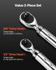 Digital Torque Wrench Set 2 Pieces 1/2 3/8 Inch Drive 72-Tooth Electronic