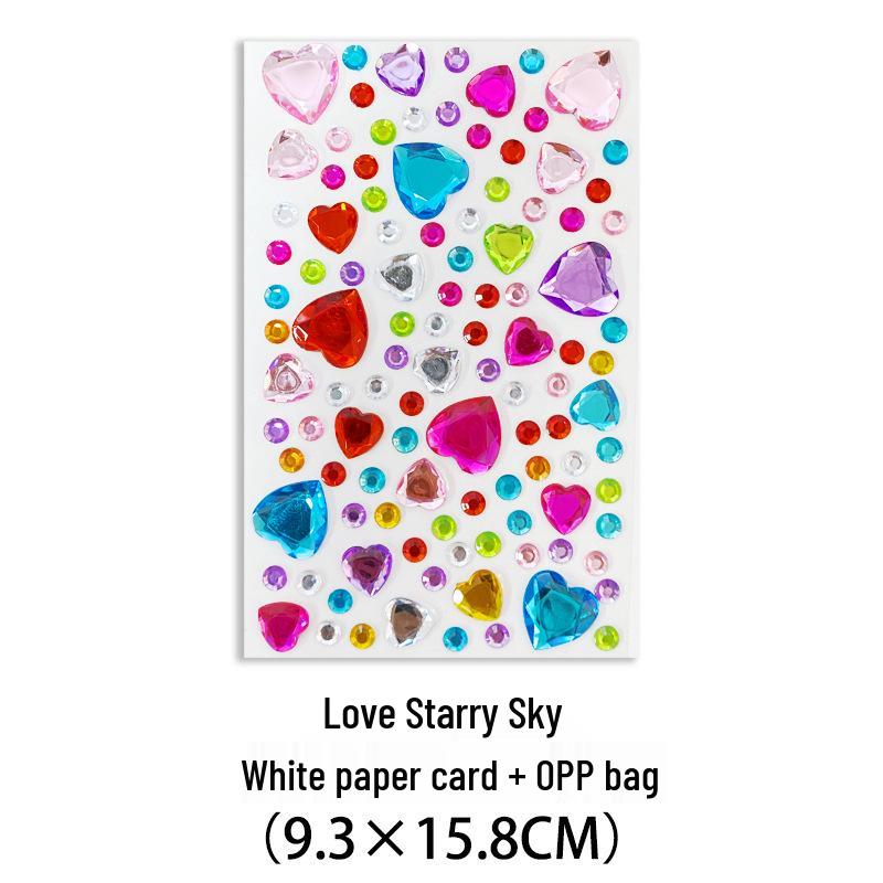 Gem Stickers: Kids' 3D Acrylic Crystal DIY Rhinestone Decorations, Colorful Cross-Border Designs for Girls