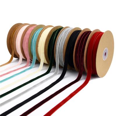 1cm Non-elastic Single-sided Flocking Belt, Home Textile Clothes Handicrafts Bow Material Velvet Belt