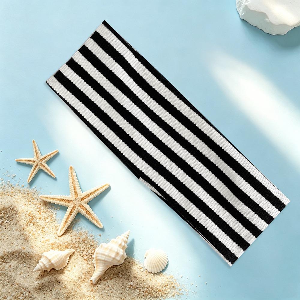 Fashion Striped Elastic Hair Band Sweat-absorbing Soft Wide Hairband Hair Accessories Non-slip Sports Headband