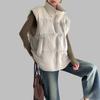 Women's Stand Collar Sleeveless Loose Fit Double Zipper Puffer Vest Warm Winter Waistcoat Gilet