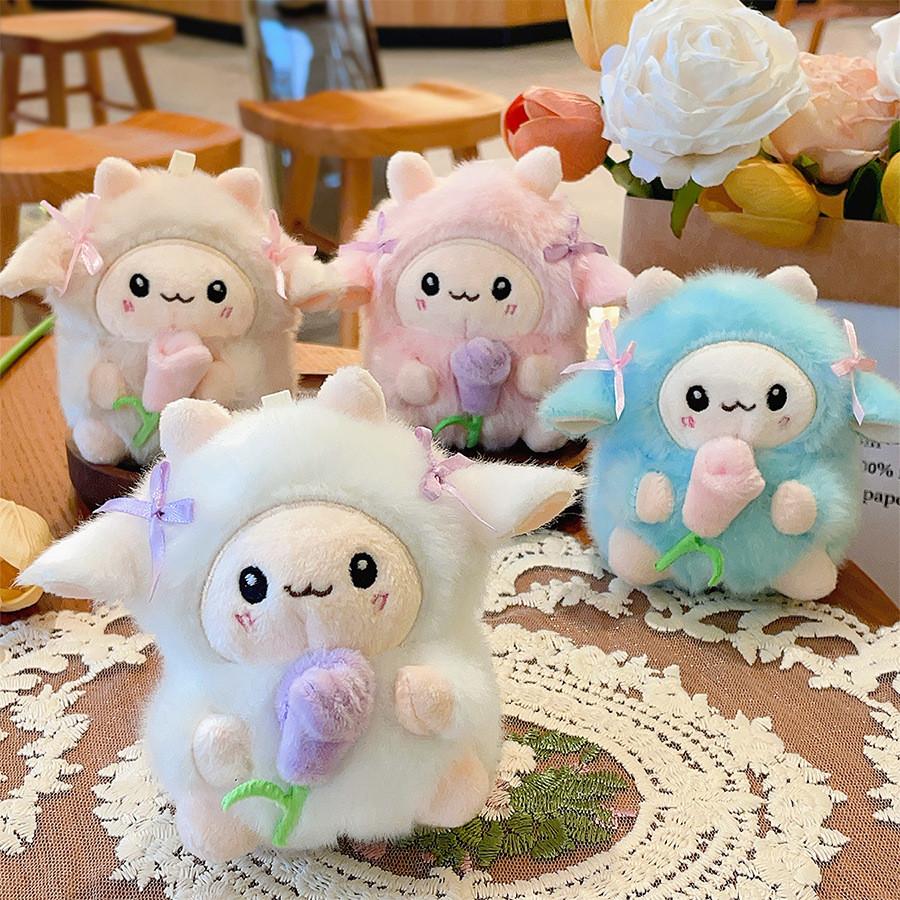 Cute Cartoon Butterfly Knot Tulip Lamb Plush Toy For Kids And Gifts