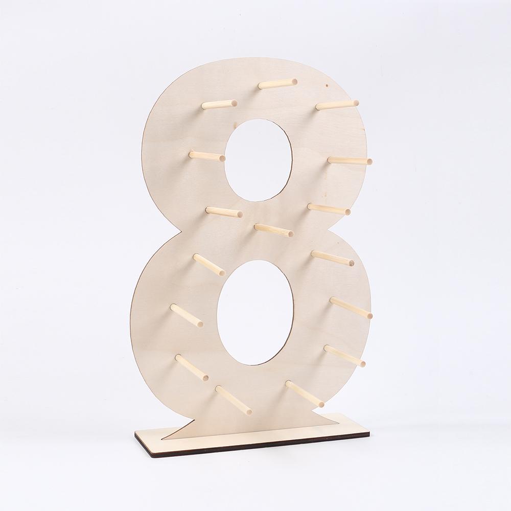 

Number 0-9 Wooden Donut Display Stand Holder Board Table Desserts Stand for Birthday Party Wedding Baby Shower
