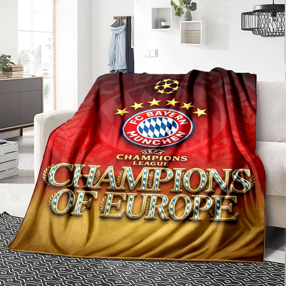 Fc Bayern München Print Flannel Blanket High Quality Warm Comfortable Cover for All Seasons Perfect for Gifts Home Decor