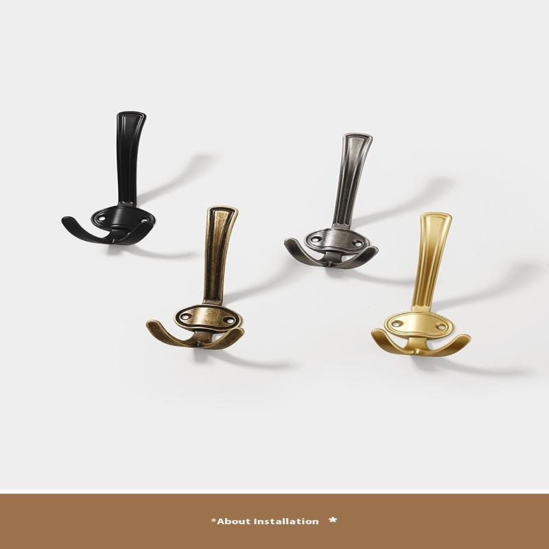 1Pcs Zinc Alloy Bronze Wall Mounted Hook Rustic Key Coat Bag Hat Hanger Robe Hooks Hanging Kitchen Bathroom Room Coat Rack Hooks