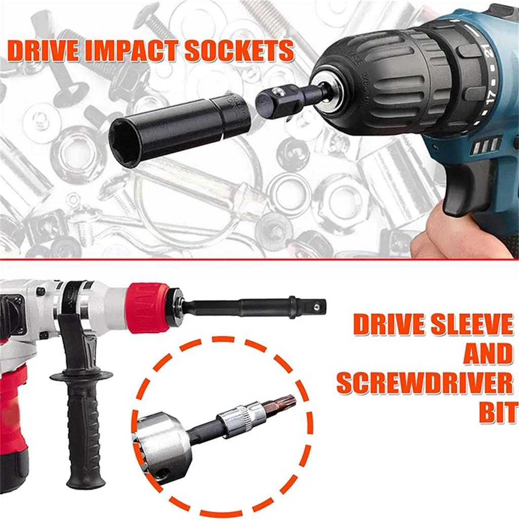 12pcs Drill Bit Socket Adapter Socket Adapter Set 1 4 3 8
