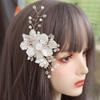 Kristallperlen Blume Braut Kopfschmuck Weiß Hochzeit Haarnadel Neuer Braut Kopfschmuck Haarschmuck