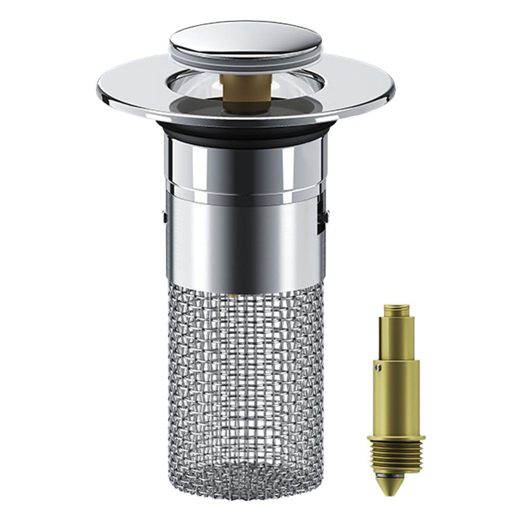 Basin Drain Filter with Hair Catcher Universal Drain Filter Stainless Steel Popup Sink Stopper Fits Bathroom Laundry Sink Drains