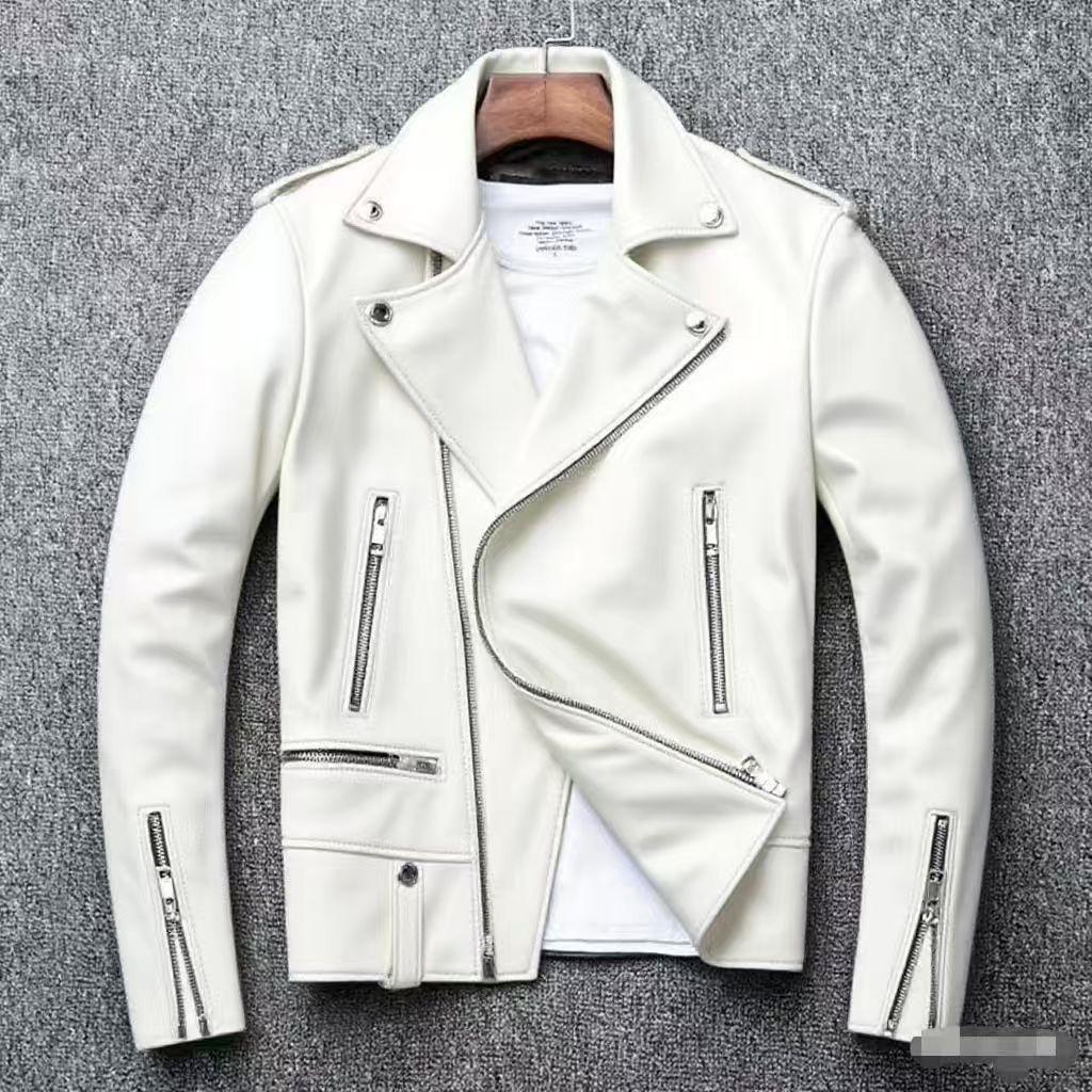 New Spring and Autumn Locomotive Men's PU Leather Jacket Regular Slim-fit Large Size Men's Leather Jacket European Station