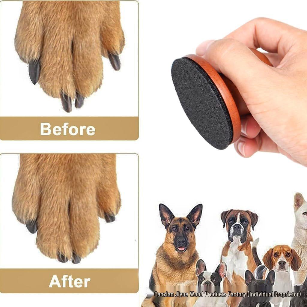 Wooden Dog Paw Grinder & Smoother Nail File Board - Pet Claw Trimmer & Sharpener