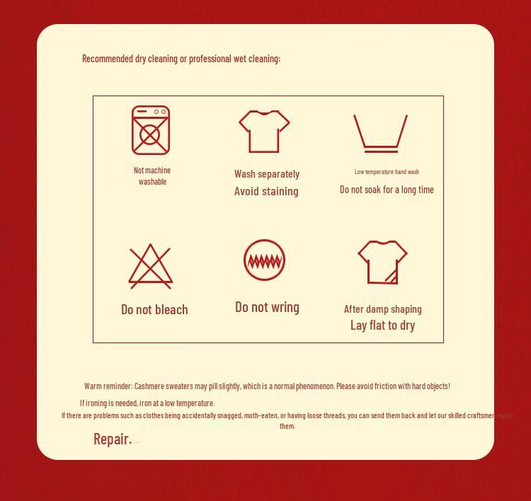 Hengyuanxiang Women's Red Cashmere Four-Piece Set