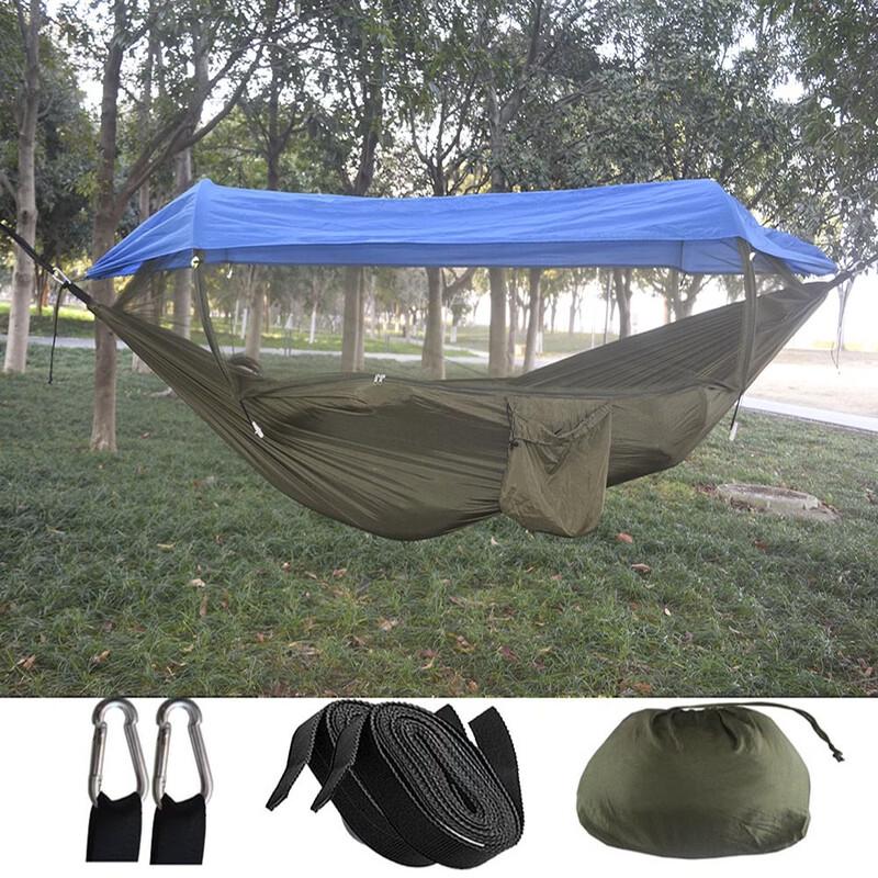 Outdoor Camping Hammock with Mosquito Net and Sunshade