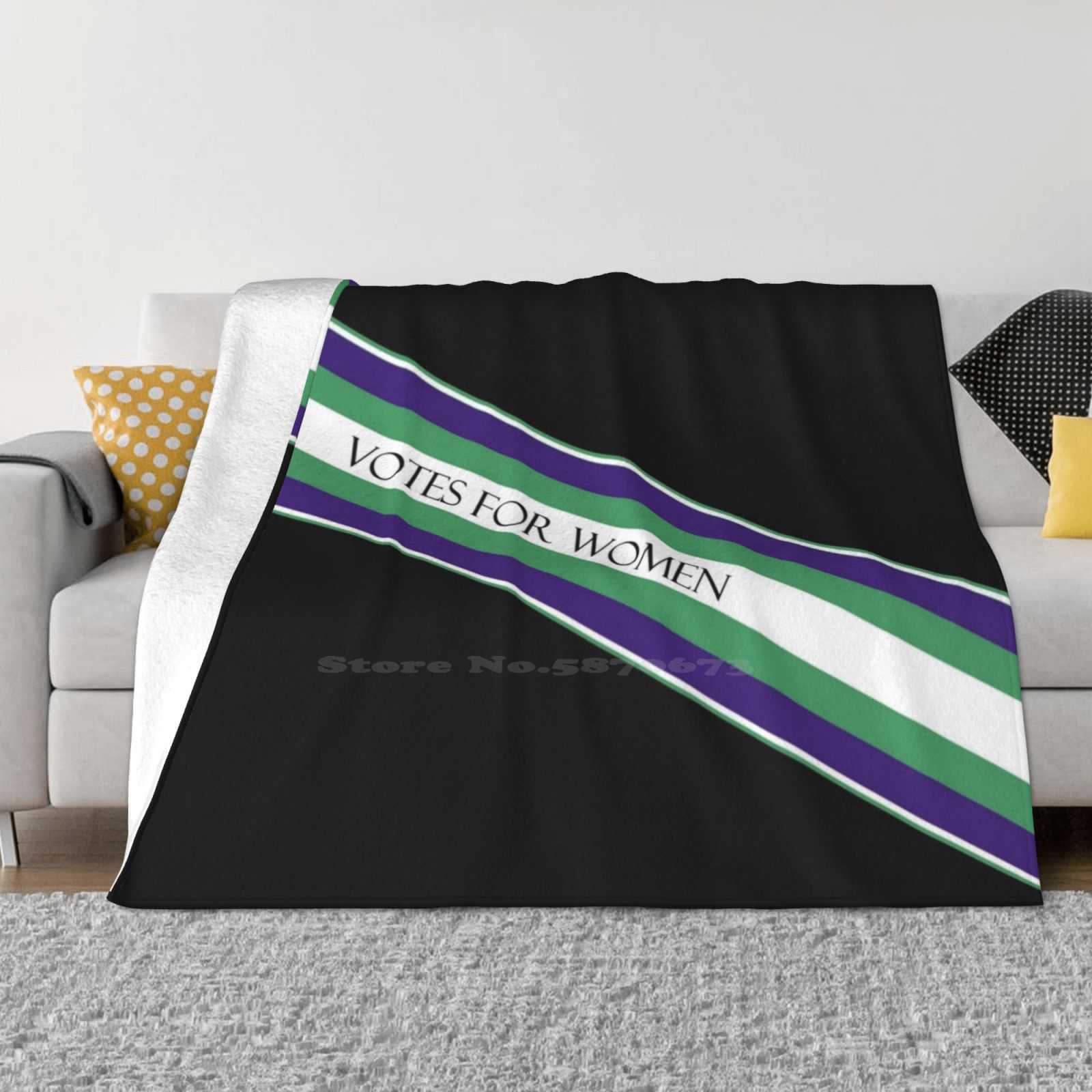 Suffragette Creative Design Light Thin Soft Flannel Blanket Halloween Costume Votes For Women Feminist Suffragette Sash 30x40in