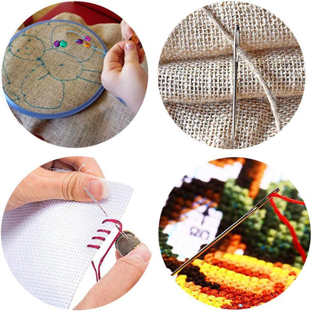 Professional Crochet Knitting Set with Large-Eye Blunt Needle Darning Needle Storage Box Yarn Needle Tapestry Needles Kit