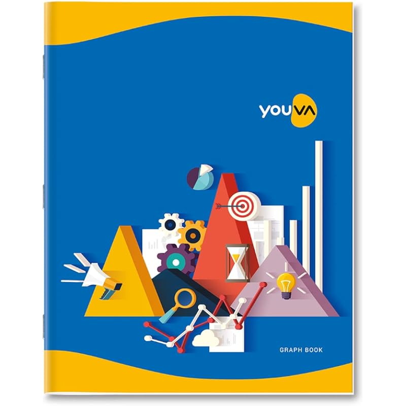 Navneet Youva | Graph Book For Students | Soft Bound | Big Size - 22 Cm X 28 Cm | 1 Side Graph (1Mm) & 1 Side Ruled | 64