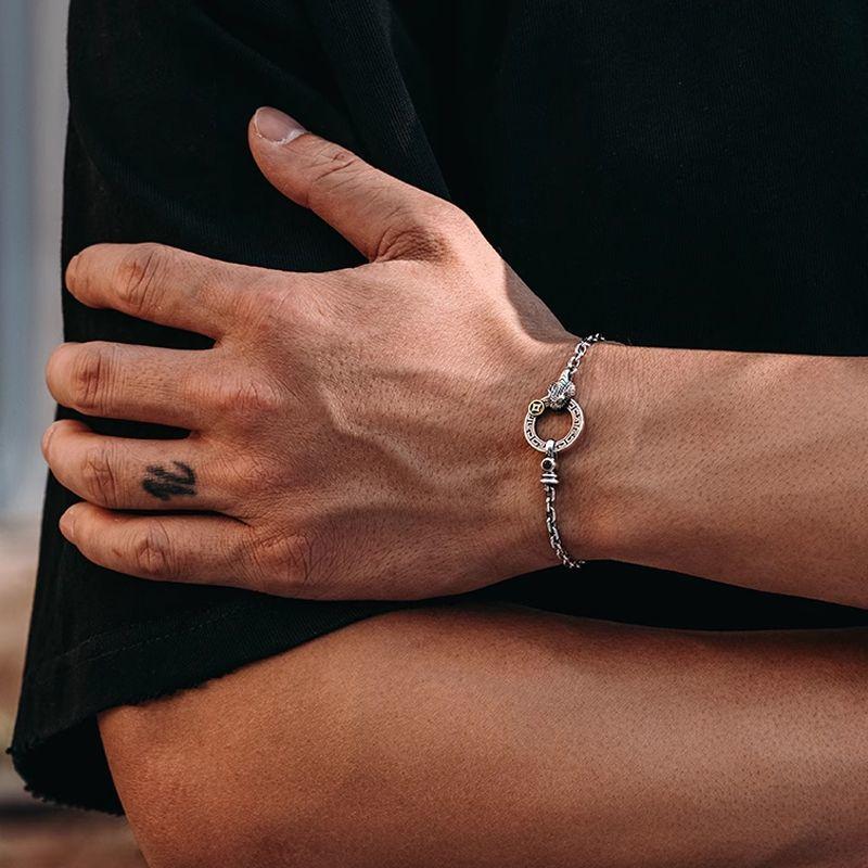 Dreidimensionaler Schlangenring Armband für Männer, Retro Alt, Hochwertiges Glücksschlangenarmband, Neuer Stil