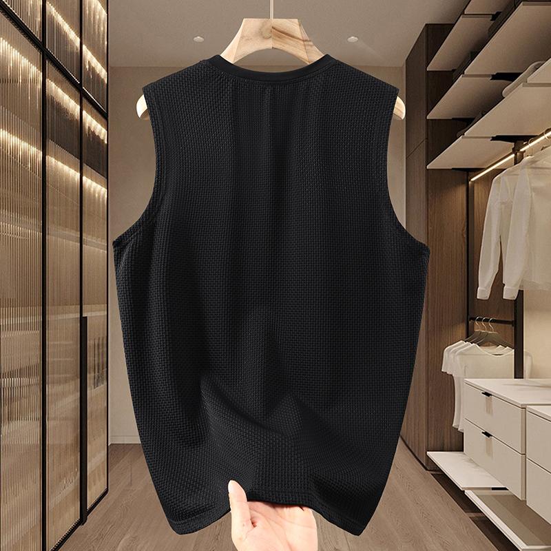 Duże Rozmiary 5XL-11XL Luźna Bezrękawnikowa Koszulka dla Mężczyzn Letnie Topy Czarna Codzienna Koszulka Letnie Ubrania