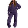 Damen Freizeit Kapuzenpullover Jacke Set für Herbst Winter, Bequemes Mode Outfit