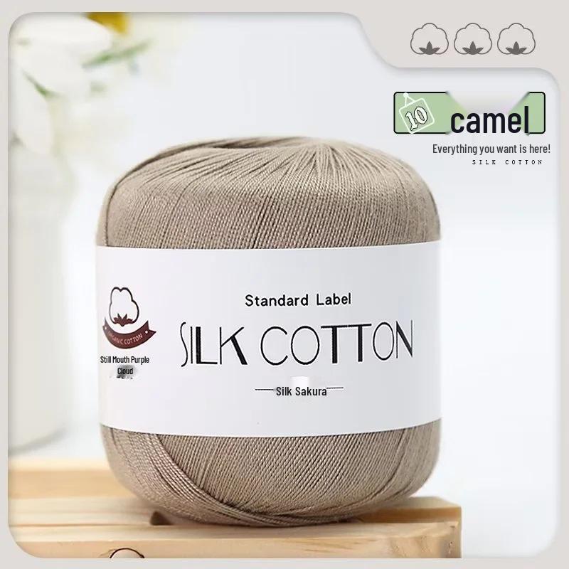 Spring/Summer No. 6 Lace DIY Knitting Silk Cotton Yarn - Skin-Friendly, Non-Pilling, Medium-Fine Crochet Pure Cotton