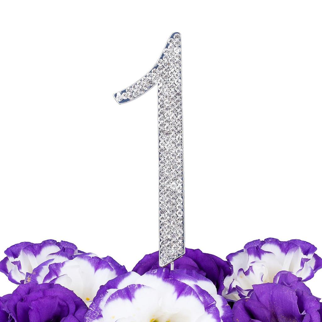 Number 3 Rhinestones Silver 3" Crystal Cake Topper Birthday Cake Topper Boy or Girl Birthday Anniversary Party Decoration Supply